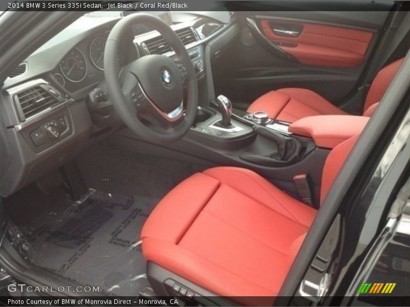 Jet Black / Coral Red/Black 2014 BMW 3 Series 335i Sedan