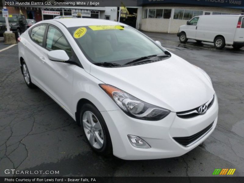 Shimmering White / Beige 2013 Hyundai Elantra GLS