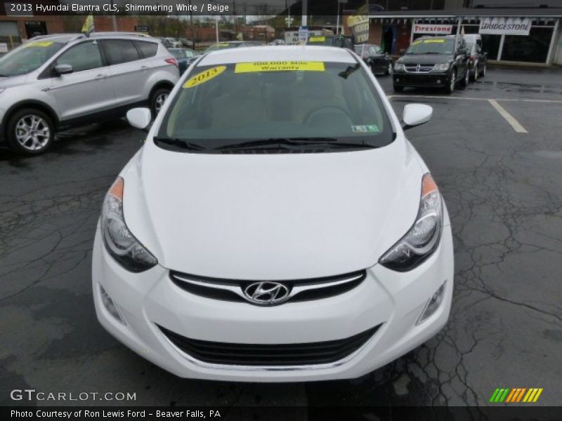 Shimmering White / Beige 2013 Hyundai Elantra GLS