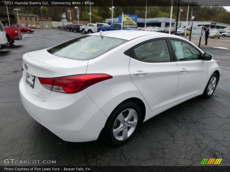 Shimmering White / Beige 2013 Hyundai Elantra GLS