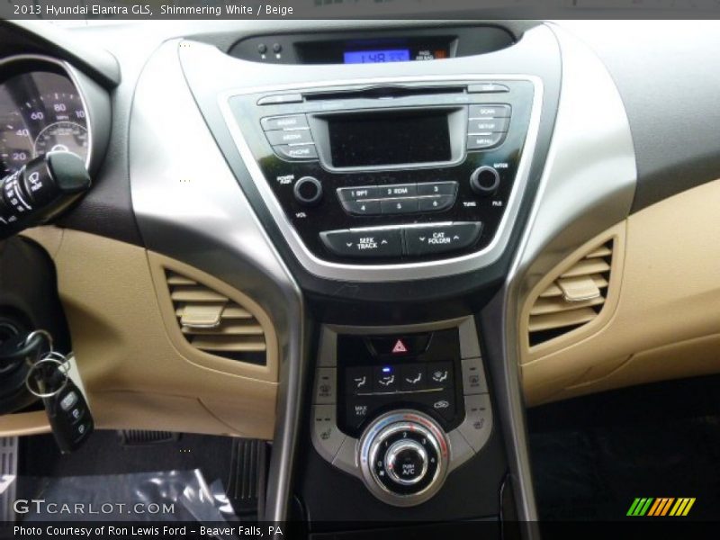 Shimmering White / Beige 2013 Hyundai Elantra GLS