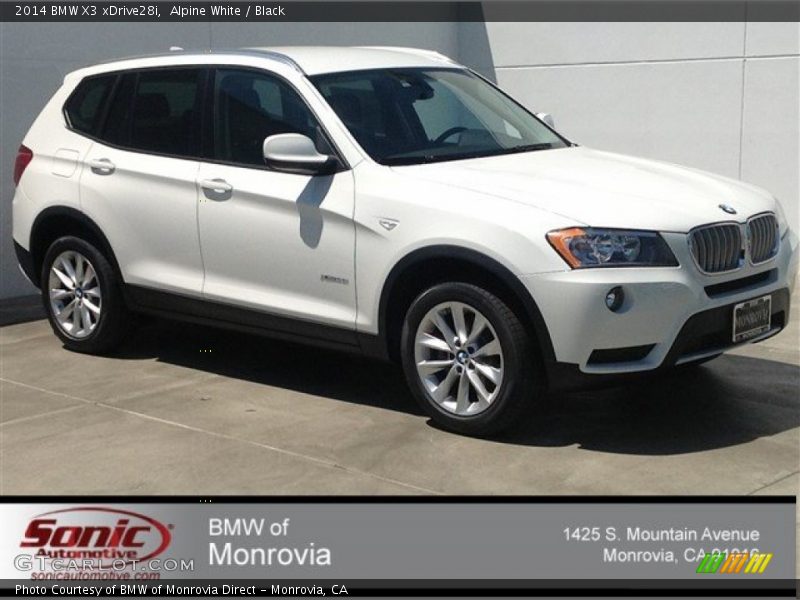 Alpine White / Black 2014 BMW X3 xDrive28i