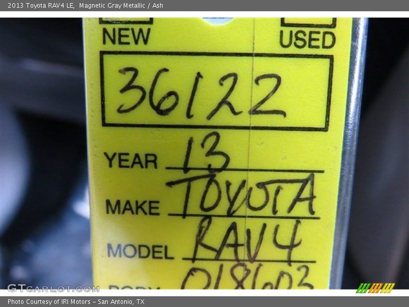 Magnetic Gray Metallic / Ash 2013 Toyota RAV4 LE