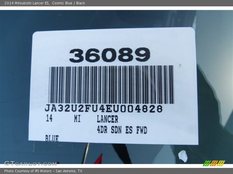 Cosmic Blue / Black 2014 Mitsubishi Lancer ES
