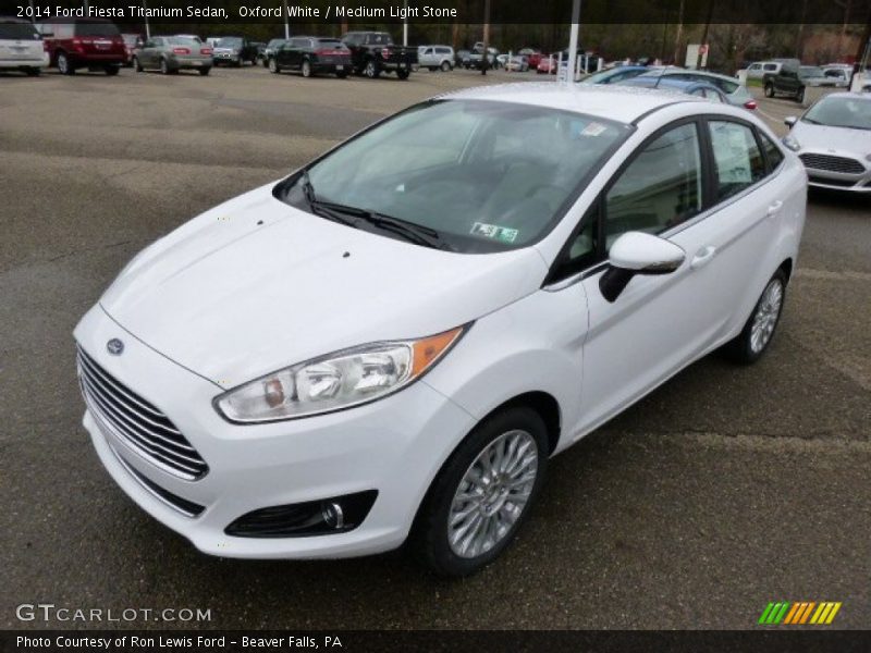 Oxford White / Medium Light Stone 2014 Ford Fiesta Titanium Sedan