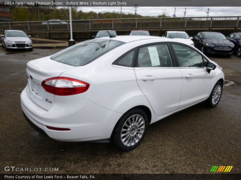 Oxford White / Medium Light Stone 2014 Ford Fiesta Titanium Sedan