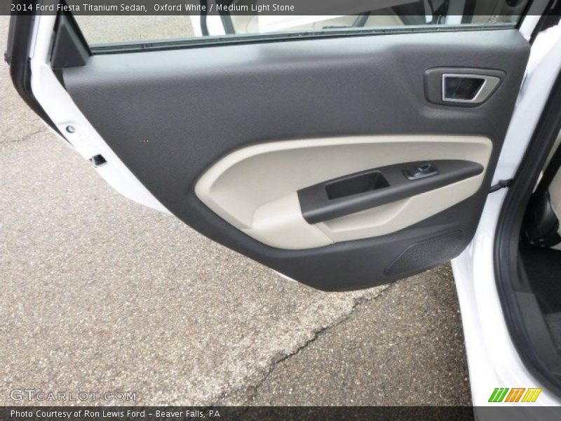 Oxford White / Medium Light Stone 2014 Ford Fiesta Titanium Sedan