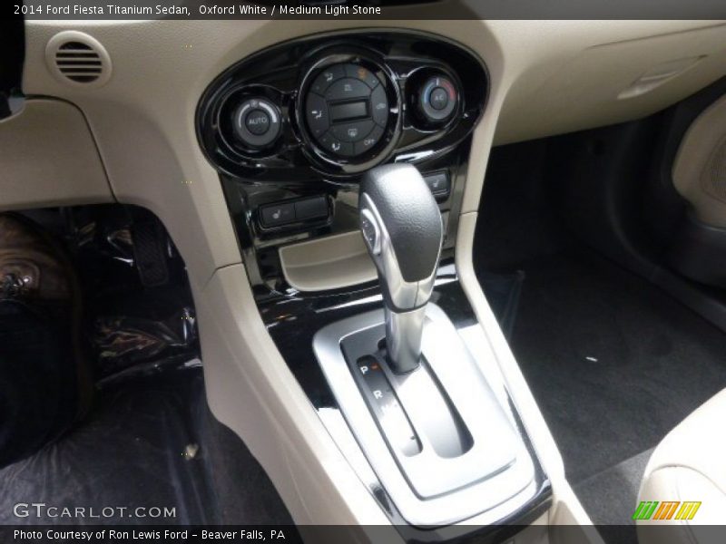 Oxford White / Medium Light Stone 2014 Ford Fiesta Titanium Sedan