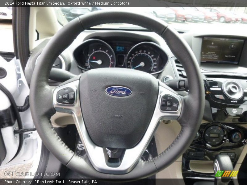 Oxford White / Medium Light Stone 2014 Ford Fiesta Titanium Sedan