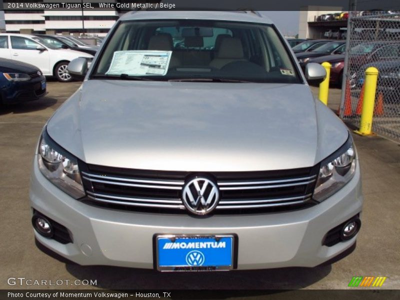 White Gold Metallic / Beige 2014 Volkswagen Tiguan SEL