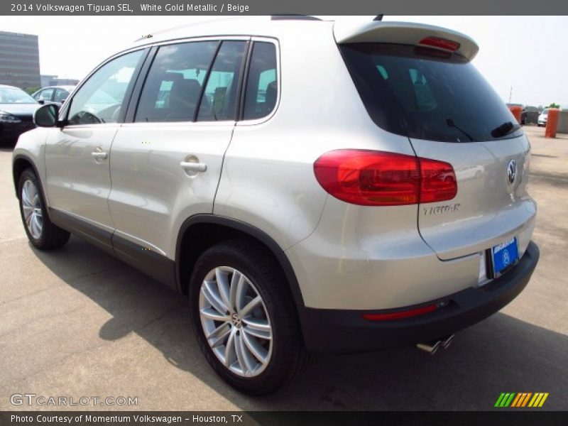 White Gold Metallic / Beige 2014 Volkswagen Tiguan SEL