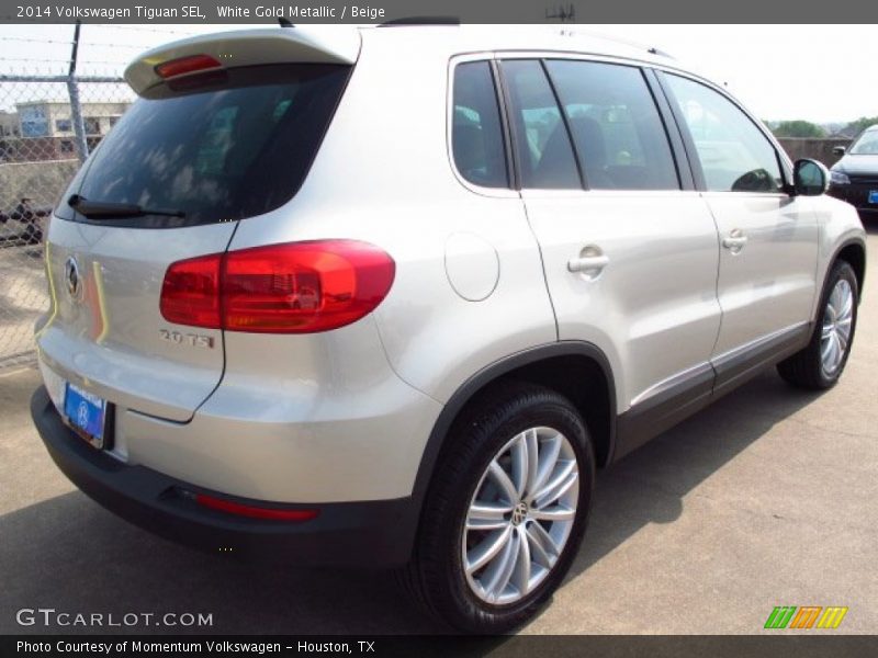 White Gold Metallic / Beige 2014 Volkswagen Tiguan SEL
