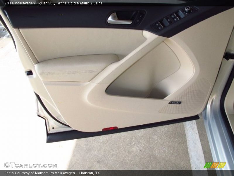 White Gold Metallic / Beige 2014 Volkswagen Tiguan SEL
