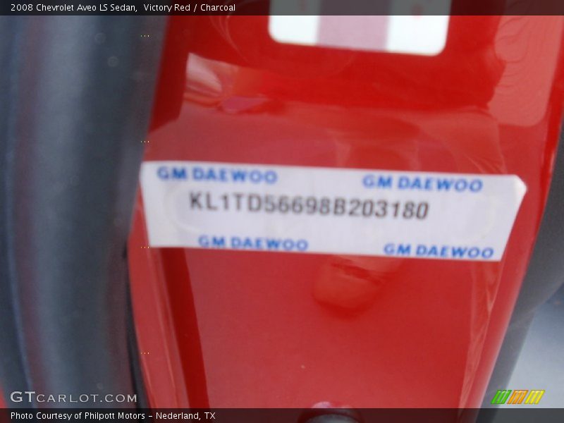 Victory Red / Charcoal 2008 Chevrolet Aveo LS Sedan