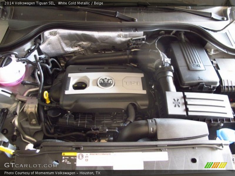 White Gold Metallic / Beige 2014 Volkswagen Tiguan SEL