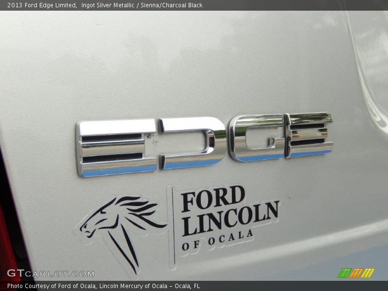 Ingot Silver Metallic / Sienna/Charcoal Black 2013 Ford Edge Limited