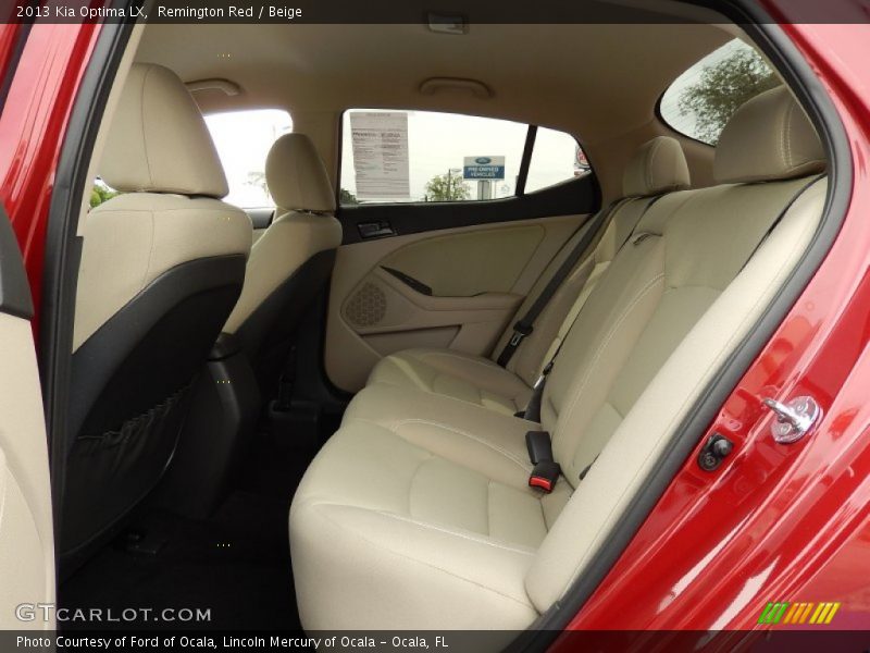 Rear Seat of 2013 Optima LX
