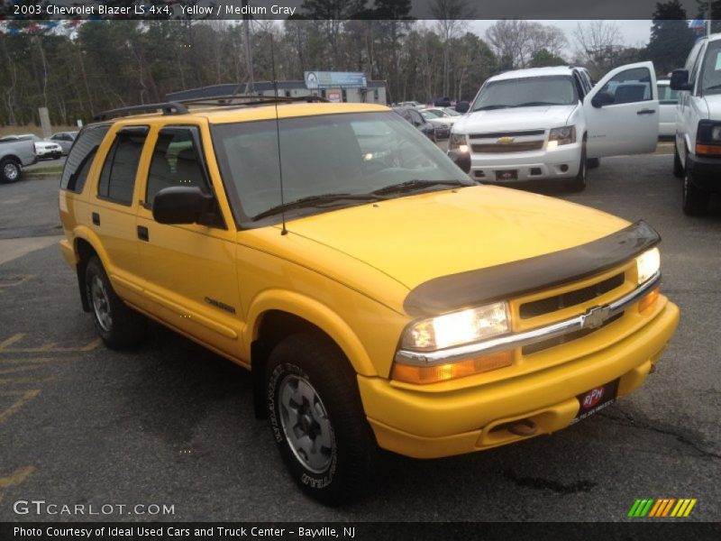 Yellow / Medium Gray 2003 Chevrolet Blazer LS 4x4