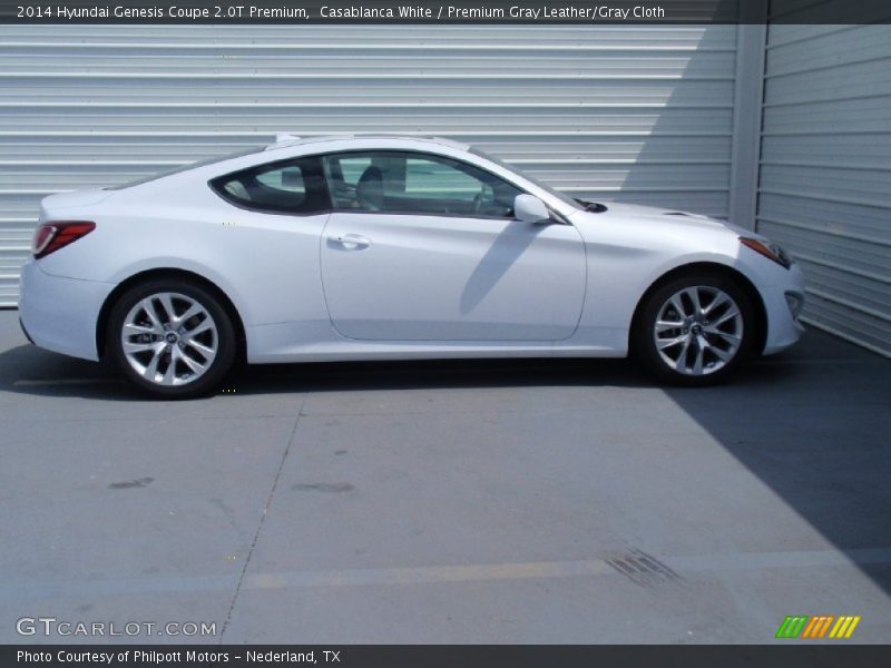 Casablanca White / Premium Gray Leather/Gray Cloth 2014 Hyundai Genesis Coupe 2.0T Premium