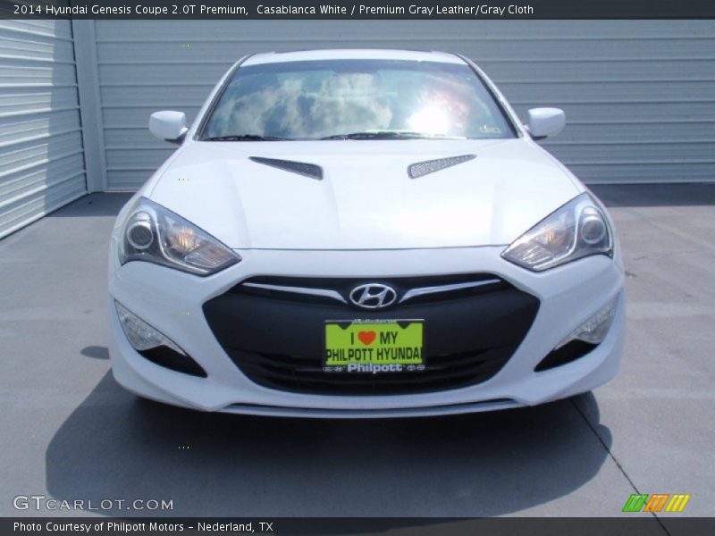 Casablanca White / Premium Gray Leather/Gray Cloth 2014 Hyundai Genesis Coupe 2.0T Premium