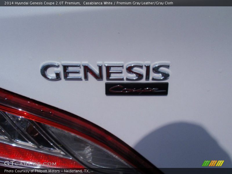 Casablanca White / Premium Gray Leather/Gray Cloth 2014 Hyundai Genesis Coupe 2.0T Premium