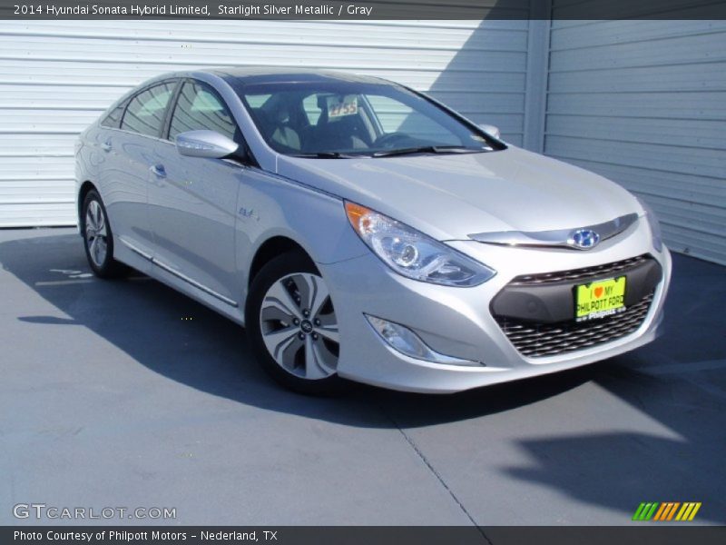 Starlight Silver Metallic / Gray 2014 Hyundai Sonata Hybrid Limited