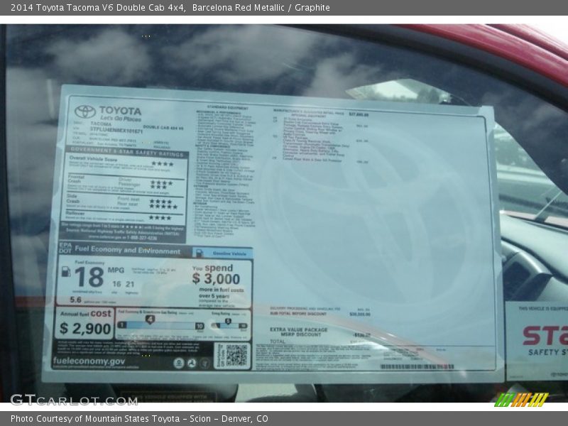 Barcelona Red Metallic / Graphite 2014 Toyota Tacoma V6 Double Cab 4x4