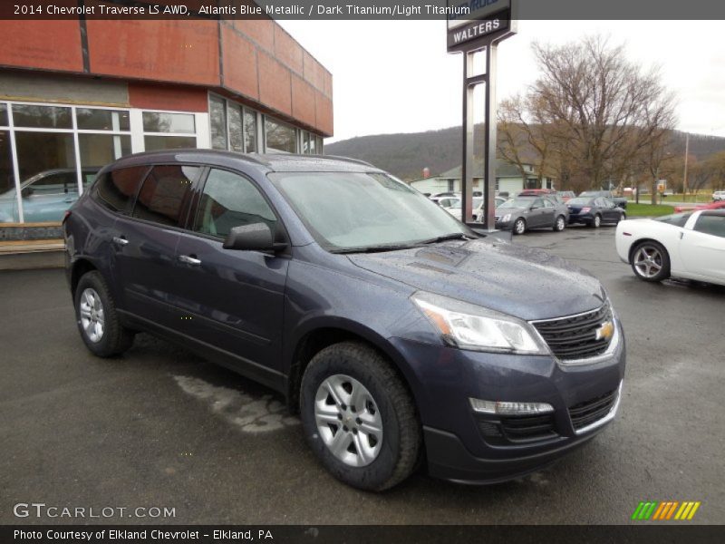 Atlantis Blue Metallic / Dark Titanium/Light Titanium 2014 Chevrolet Traverse LS AWD