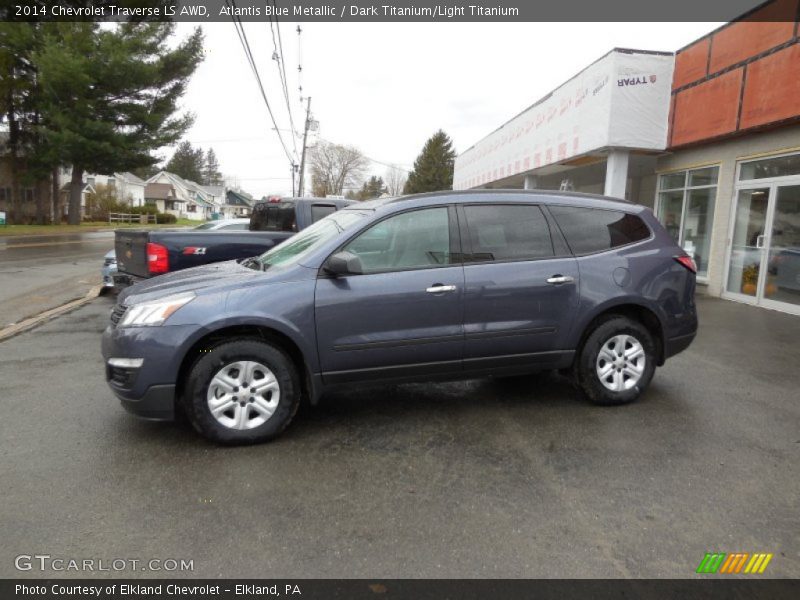 Atlantis Blue Metallic / Dark Titanium/Light Titanium 2014 Chevrolet Traverse LS AWD