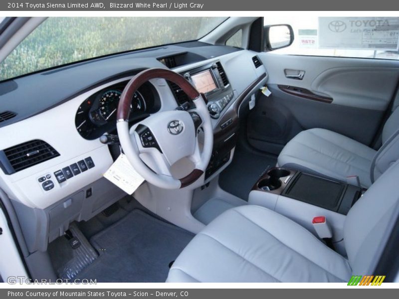 Blizzard White Pearl / Light Gray 2014 Toyota Sienna Limited AWD