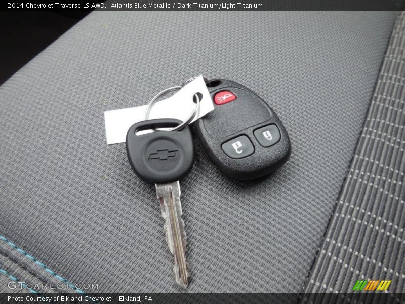 Atlantis Blue Metallic / Dark Titanium/Light Titanium 2014 Chevrolet Traverse LS AWD