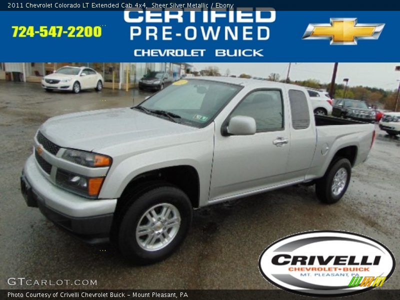 Sheer Silver Metallic / Ebony 2011 Chevrolet Colorado LT Extended Cab 4x4