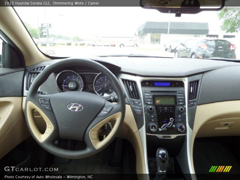 Shimmering White / Camel 2013 Hyundai Sonata GLS