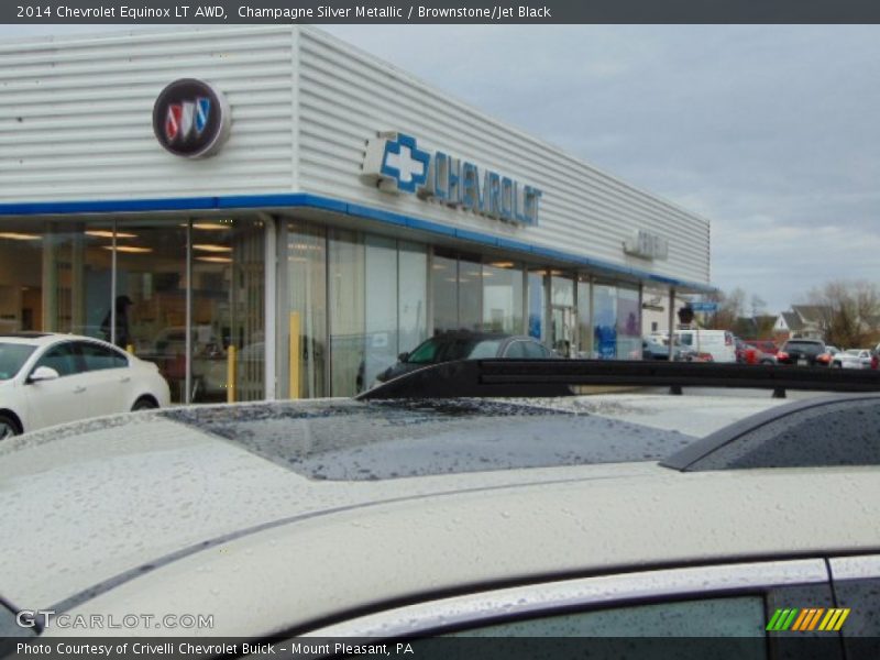 Champagne Silver Metallic / Brownstone/Jet Black 2014 Chevrolet Equinox LT AWD