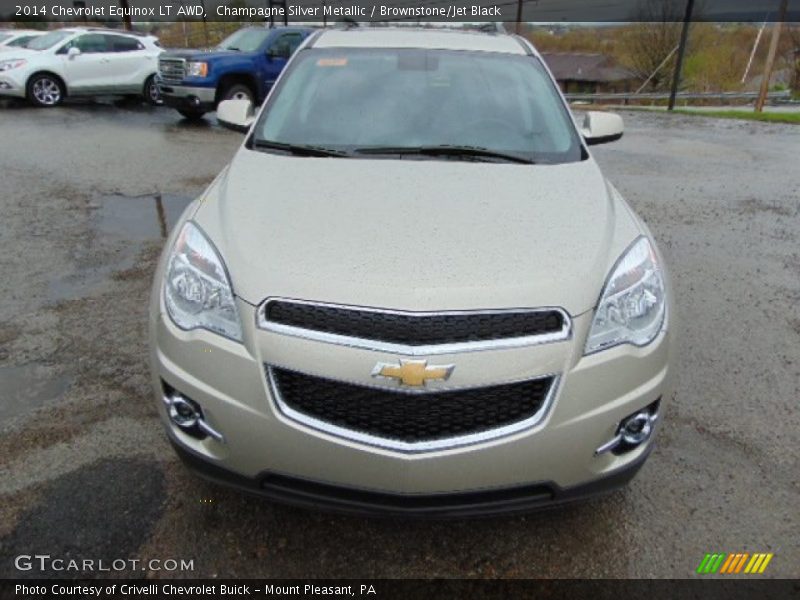 Champagne Silver Metallic / Brownstone/Jet Black 2014 Chevrolet Equinox LT AWD