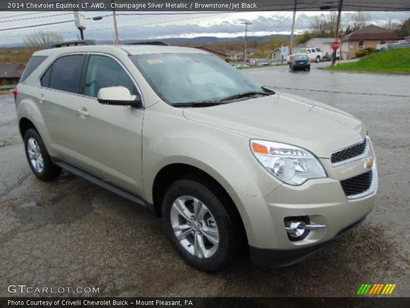 Champagne Silver Metallic / Brownstone/Jet Black 2014 Chevrolet Equinox LT AWD