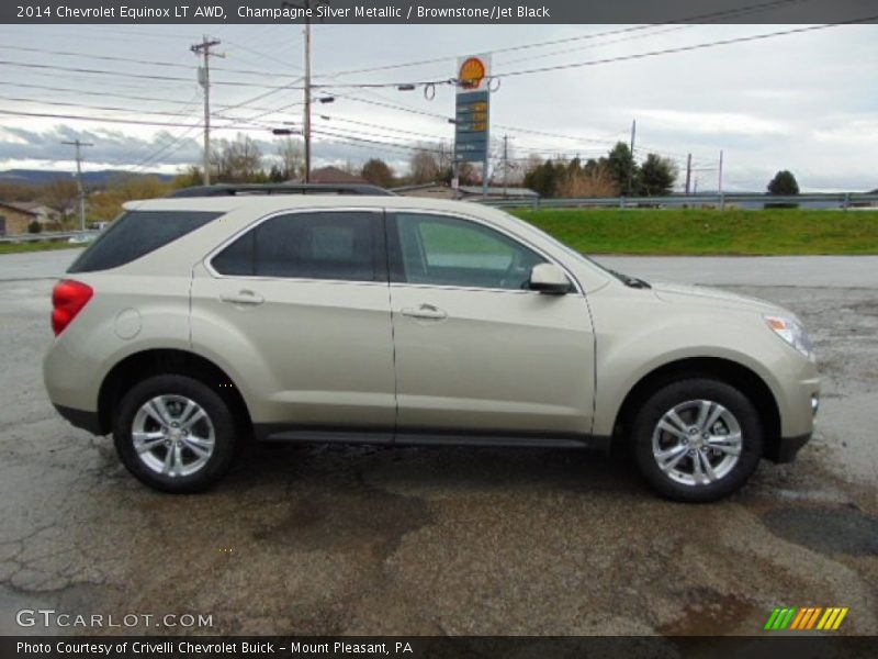 Champagne Silver Metallic / Brownstone/Jet Black 2014 Chevrolet Equinox LT AWD