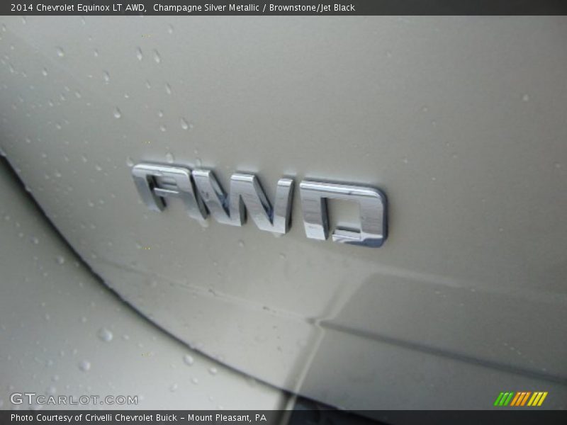 Champagne Silver Metallic / Brownstone/Jet Black 2014 Chevrolet Equinox LT AWD