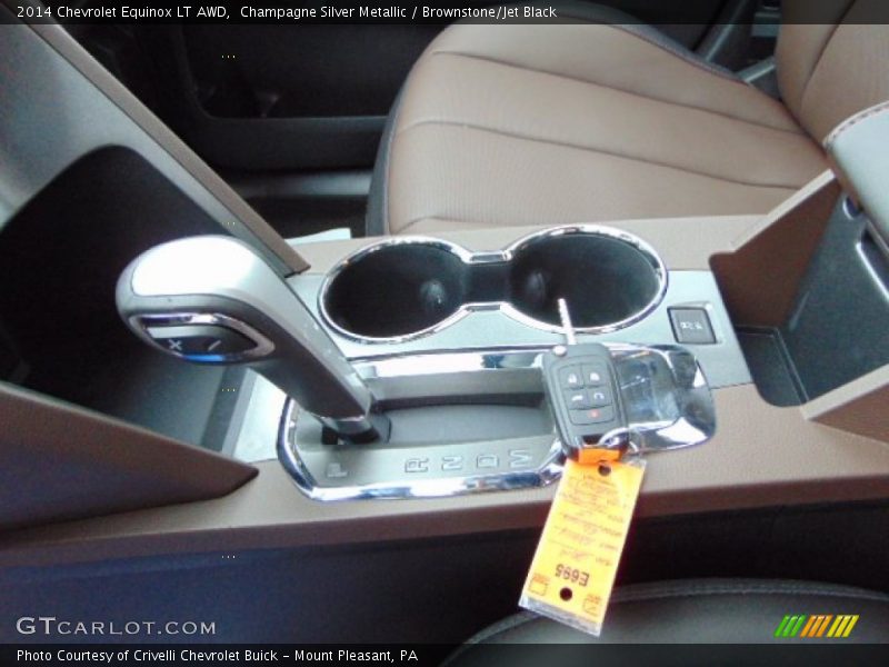 Champagne Silver Metallic / Brownstone/Jet Black 2014 Chevrolet Equinox LT AWD