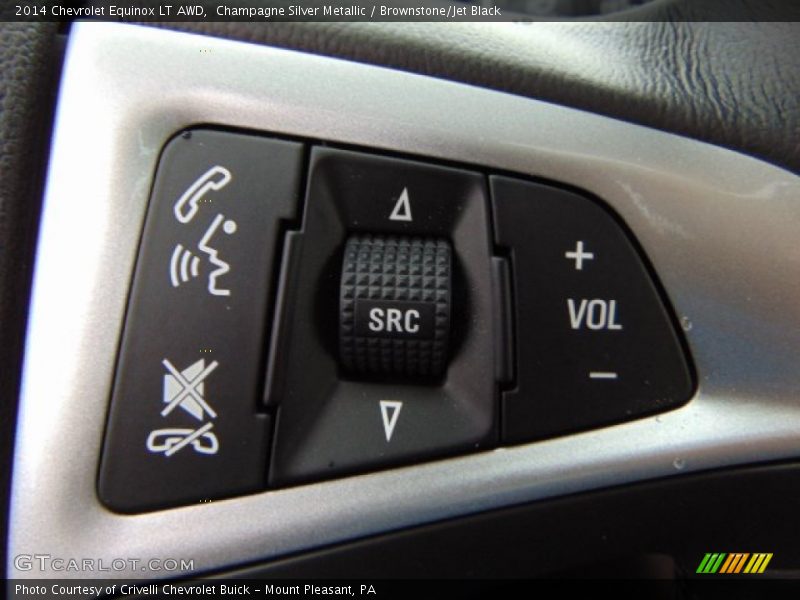 Champagne Silver Metallic / Brownstone/Jet Black 2014 Chevrolet Equinox LT AWD