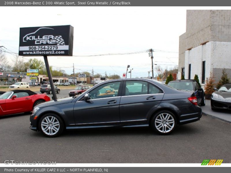 Steel Grey Metallic / Grey/Black 2008 Mercedes-Benz C 300 4Matic Sport