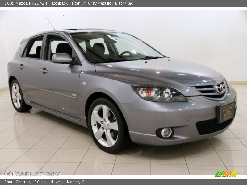 Titanium Gray Metallic / Black/Red 2005 Mazda MAZDA3 s Hatchback
