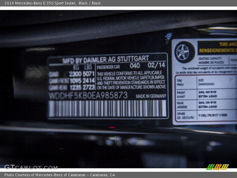Black / Black 2014 Mercedes-Benz E 350 Sport Sedan
