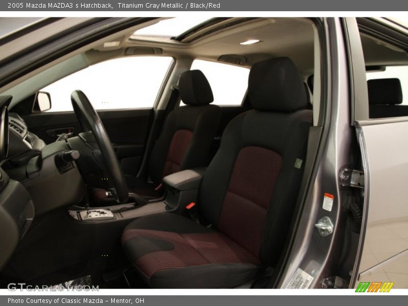 Titanium Gray Metallic / Black/Red 2005 Mazda MAZDA3 s Hatchback