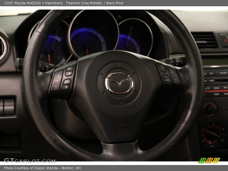 Titanium Gray Metallic / Black/Red 2005 Mazda MAZDA3 s Hatchback