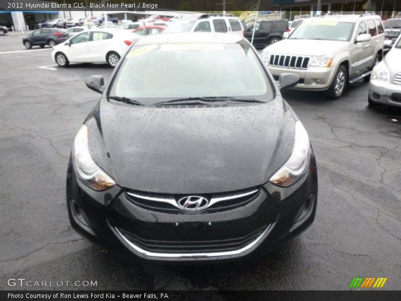 Black Noir Pearl / Beige 2012 Hyundai Elantra GLS