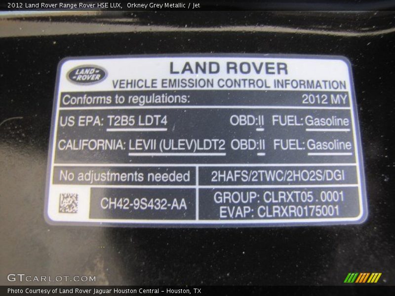 Orkney Grey Metallic / Jet 2012 Land Rover Range Rover HSE LUX