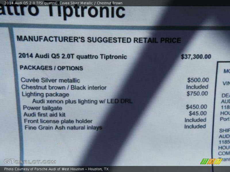 Cuvee Silver Metallic / Chestnut Brown 2014 Audi Q5 2.0 TFSI quattro