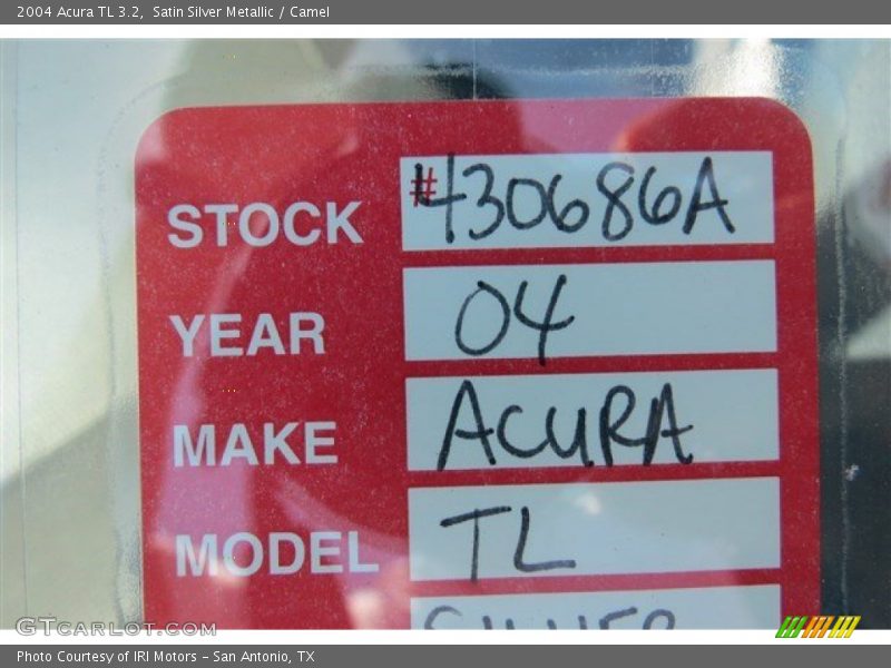 Satin Silver Metallic / Camel 2004 Acura TL 3.2
