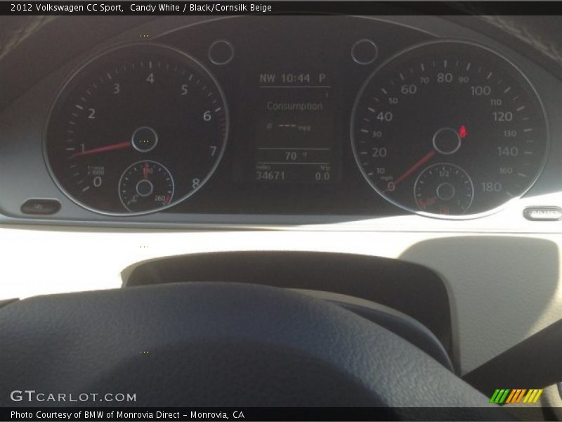 Candy White / Black/Cornsilk Beige 2012 Volkswagen CC Sport